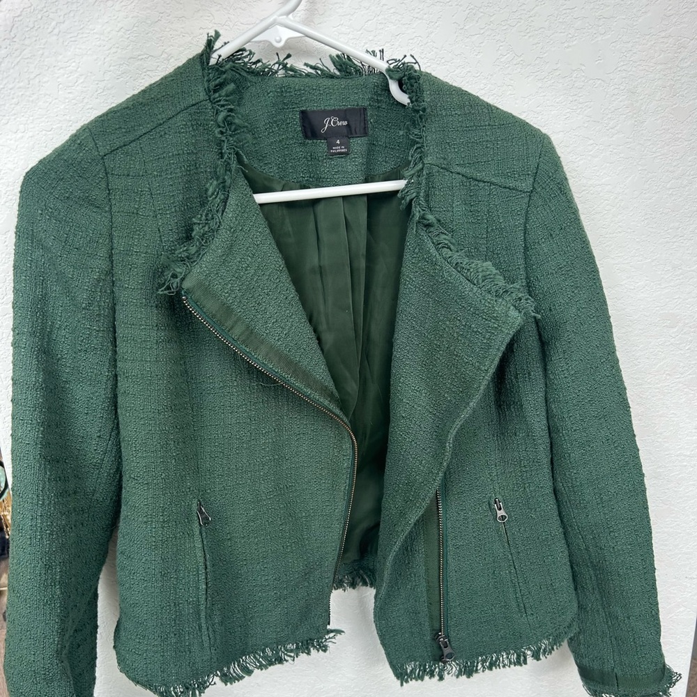 Green J Crew Tweet Jacket